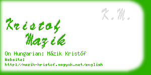 kristof mazik business card