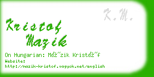 kristof mazik business card